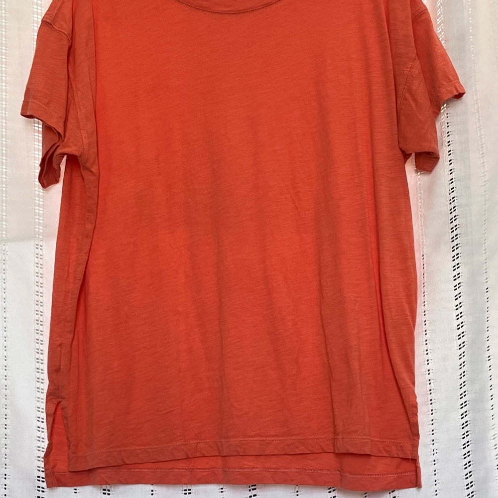 LOFT Vibrant Orange Short Sleeve Tee Size Small EUC